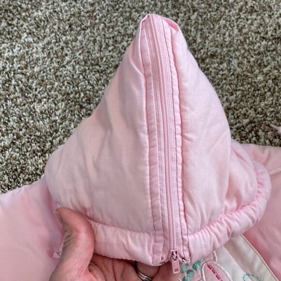 Vintage 80s 90s TidyKins Pink Elephant Pink Snowsuit - Picture 16 of 16